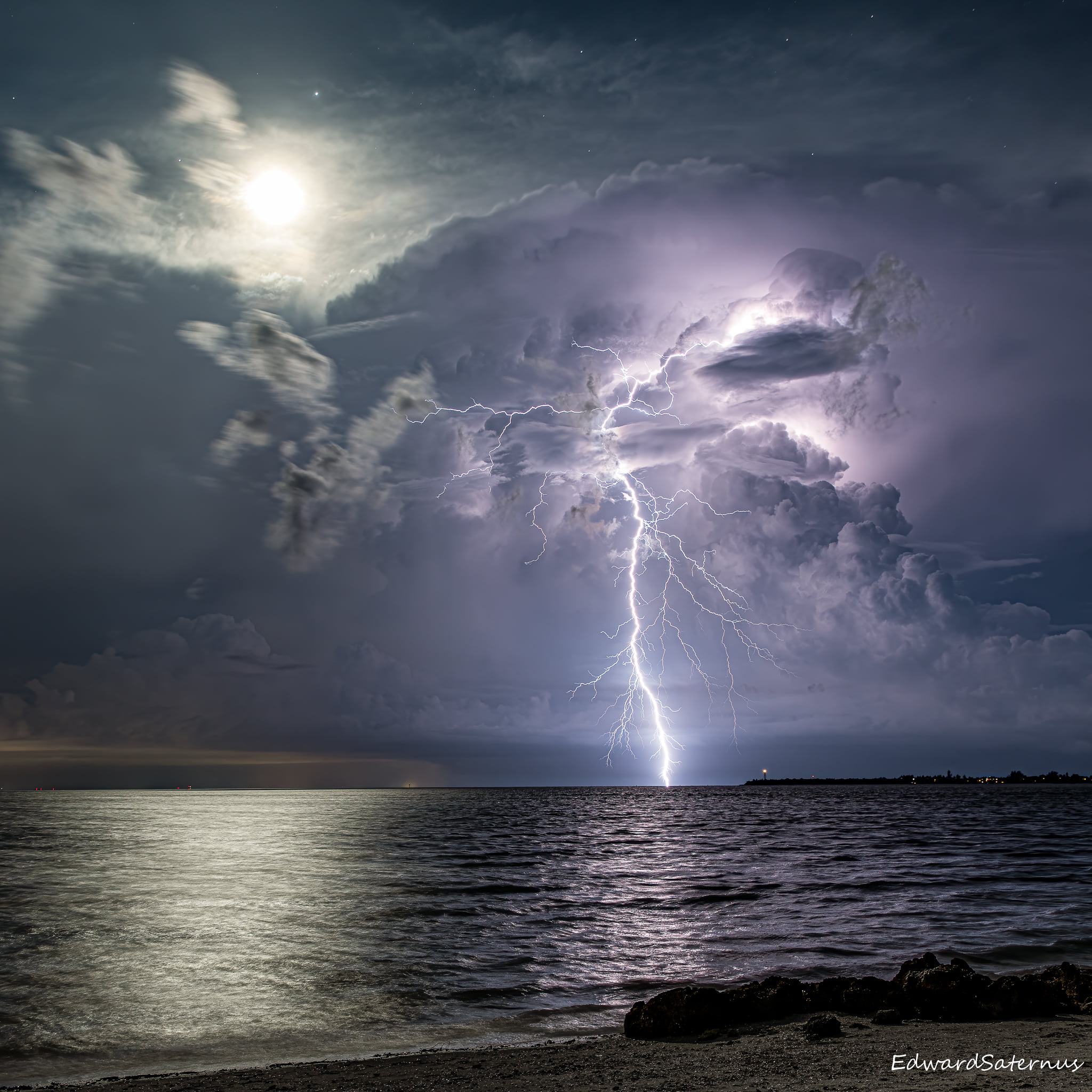 Moon Lightning on Sanibel | Ed Saternus Photography